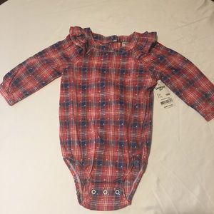Plaid long sleeve onesie